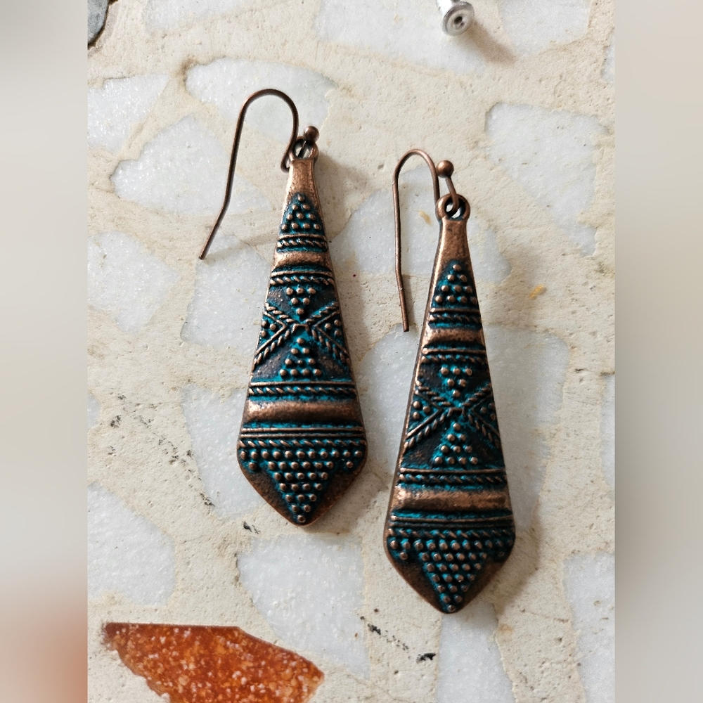 ♡ Boho Tribal Copper Earrings♡ NWOT